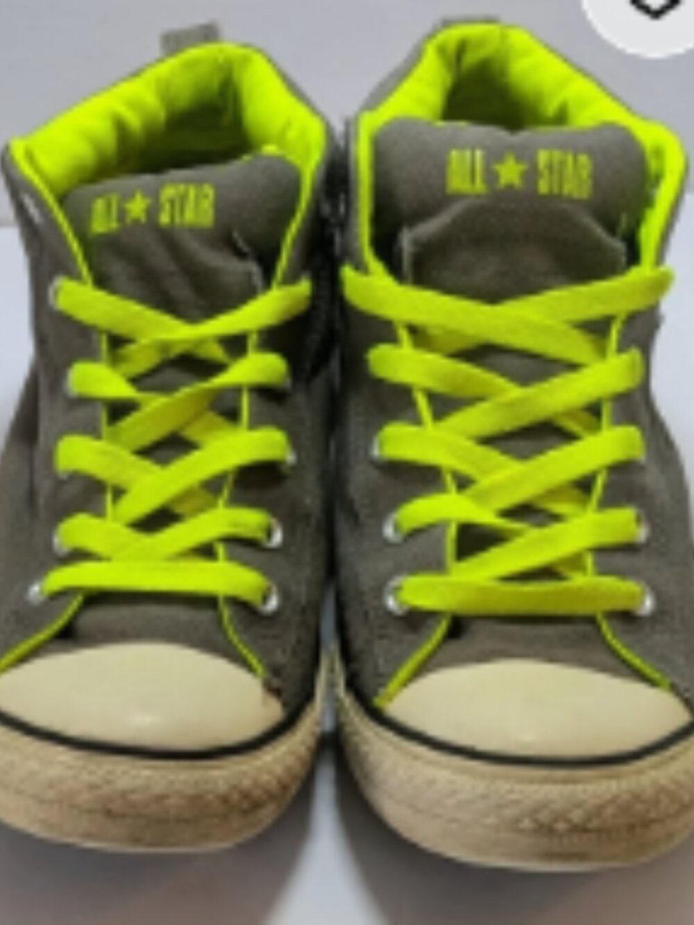 Converse All Star High Top Sneakers Gray/Neon Green